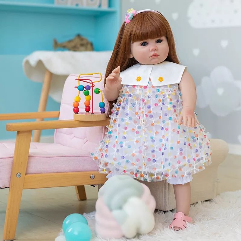 Ready depan New Face Boneka Reborn Premium 55cm full Cewek Diam