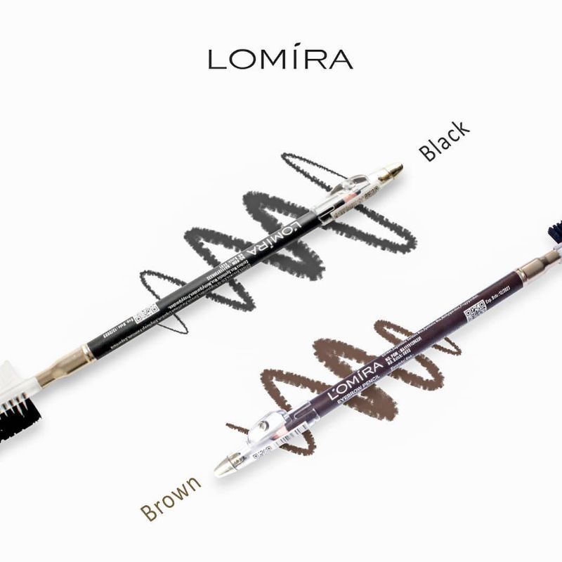 Lomira Eyebrow Pensil Alis 2in1 Natural Eyebrow Pencil With Brush