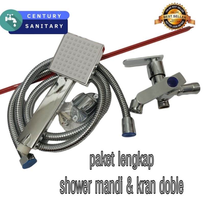 SHOWER MANDI MINIMALIS SET KRAN SHOWER DOUBLE STAINLES