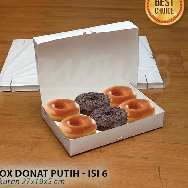 

♗ Kotak Box Dus Donat| PUTIH Isi 6 - ( 30 Pcs ) ♫