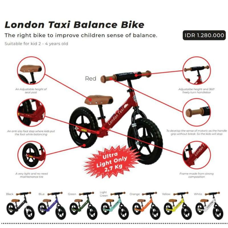 London Taxi 12 Kick Bike / Sepeda anak