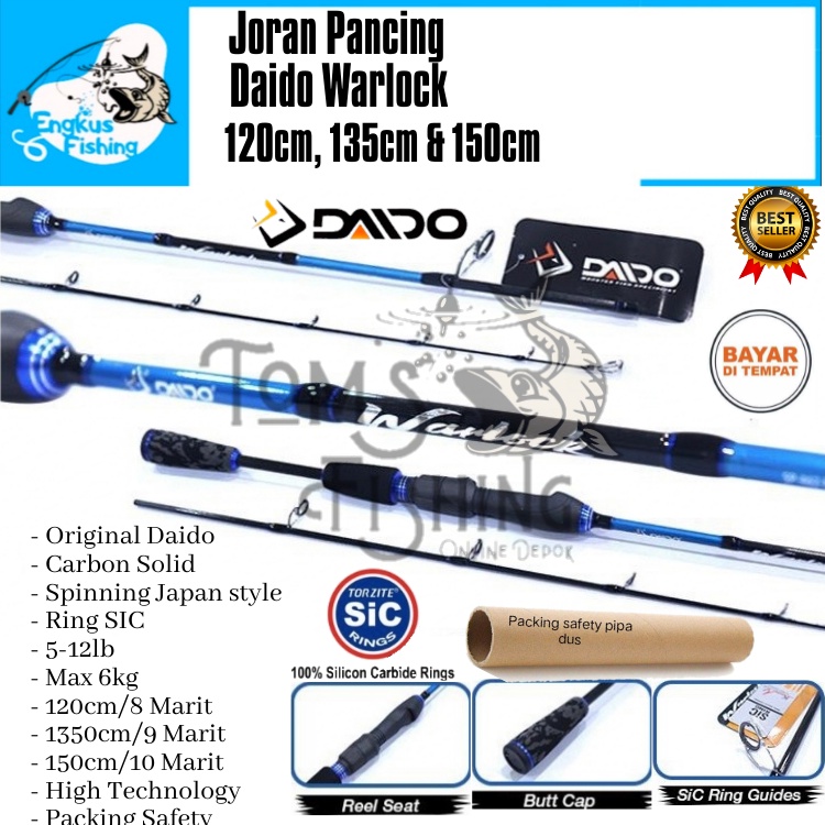 Joran Pancing Daido Warlock 135cm -150cm (5-12lb ) Max 6kg lentur murah - Engkus Fishing