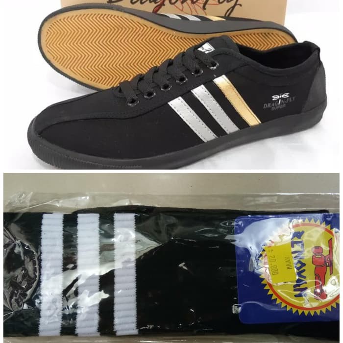 Sepatu badminton Capung dragonfly plus kaos kaki Renovan - Putih