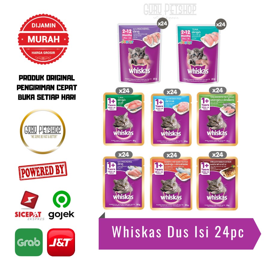 Whiskas Pouch 1 Dus isi 24 Whiskas Junior Whiskas Tuna Whiskas Sachet