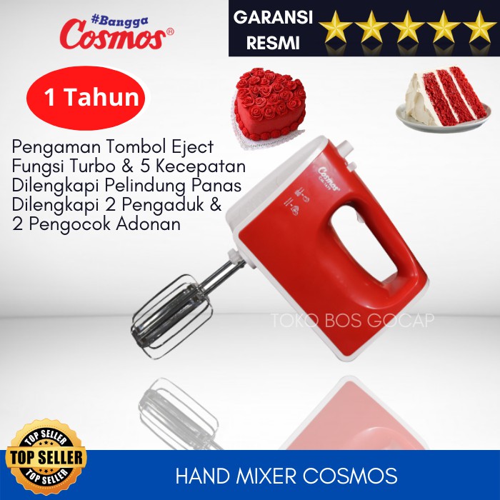 Hand Mixer Cosmos Turbo Pengaduk Adonan Kue Roti Original Mikser  Kosmos Terbaru Promo Murah Mixser 