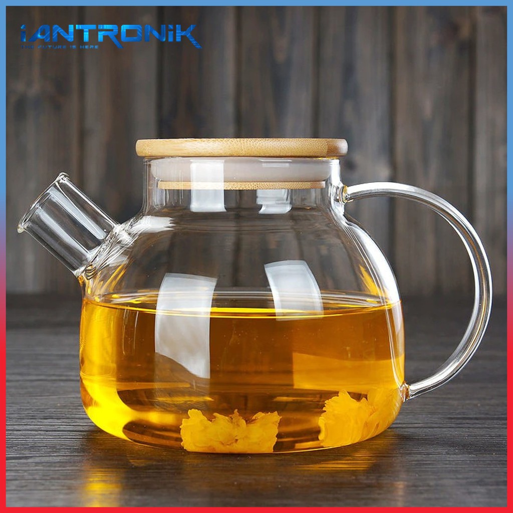 KIYOTE Glass Tea Pot - Teko Pitcher Teh Kaca Unik 1.6 Liter