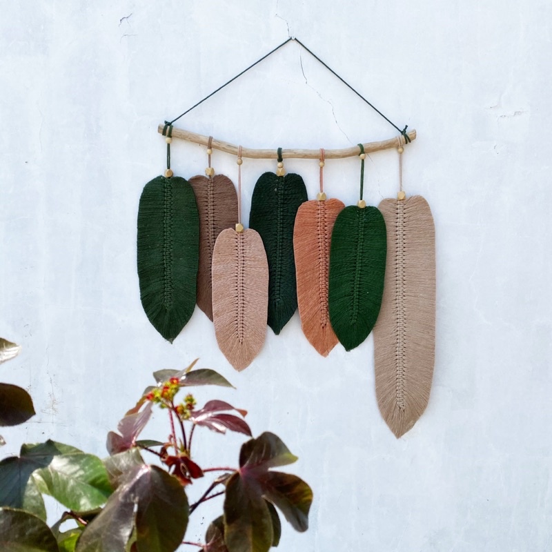 macrame leaf daun 60x60cm