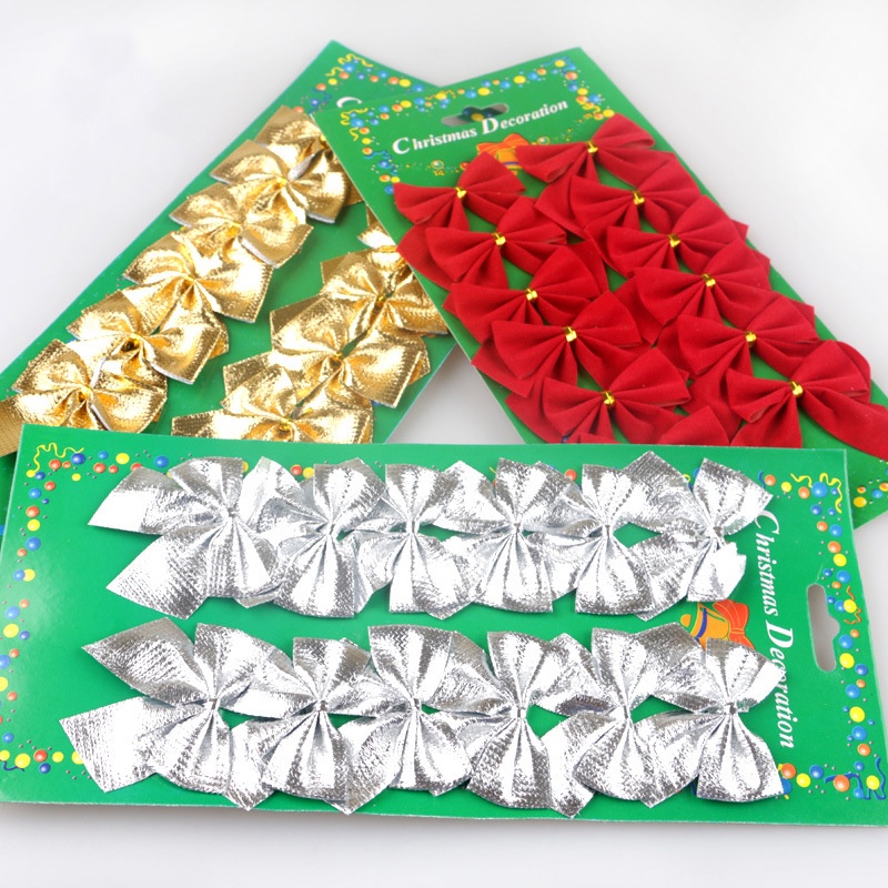 

12Pcs/bks 5.5cm Pita Pohon Natal Hias Bludru kupu kupu Dekorasi Cantik Murah mainan aksesoris PTA model baru paket lengkap komplit 4 feet 5 feet