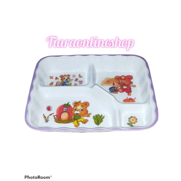 Piring sekat 4 melamin/piring makan anak