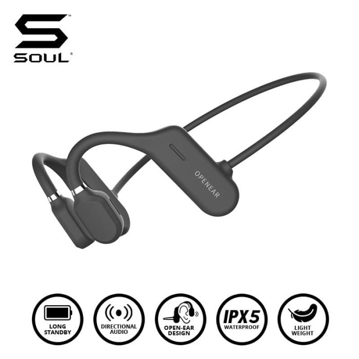 Limited - Soul Open Ear Bluetooth 5.0 Air Conduction Headphone Speaker Waterproo