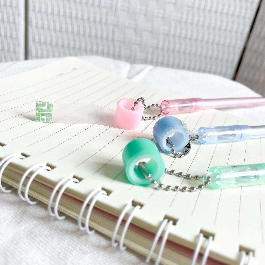 PULPEN GANTUNGAN SOLATIP MINI LUCU IMUT STATIONARY UNIK HARGA TERMURAH PEN GEL ADA GANTUNGAN SELOTIP NYA READY 4 WARNA UNGU BIRU PINK HIJAU-PINK