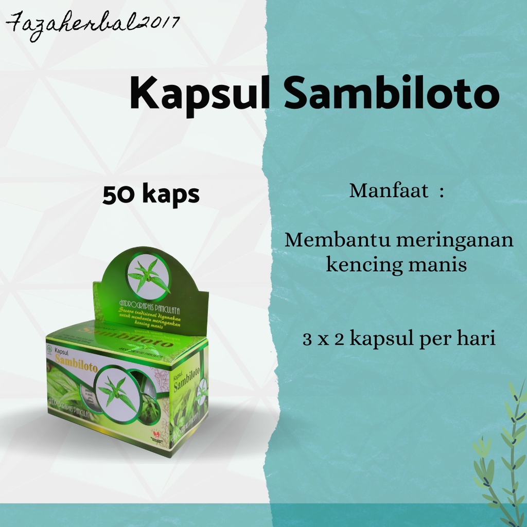 Kapsul Sambiloto Meringankan Kencing Manis