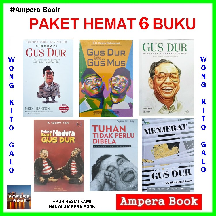 Paket 6 Buku Menjerat Gus Dur Gusdur Tuhan Tidak Perlu Dibela Biografi Gus Dur Shopee Indonesia