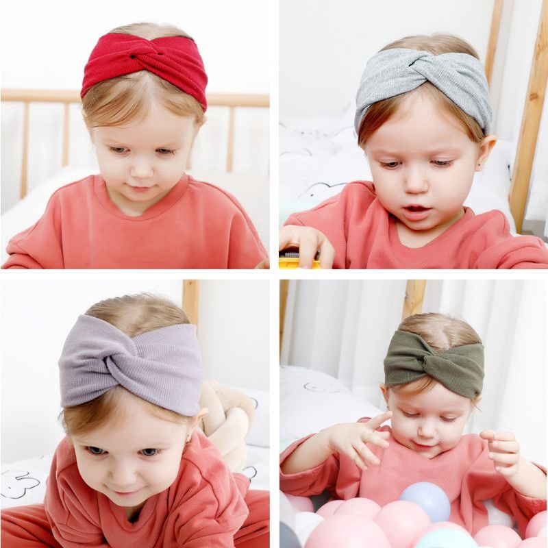 DK Bandana SIMPUL SILANG Elastis / Top Knot Headband Bandana Anak Perempuan