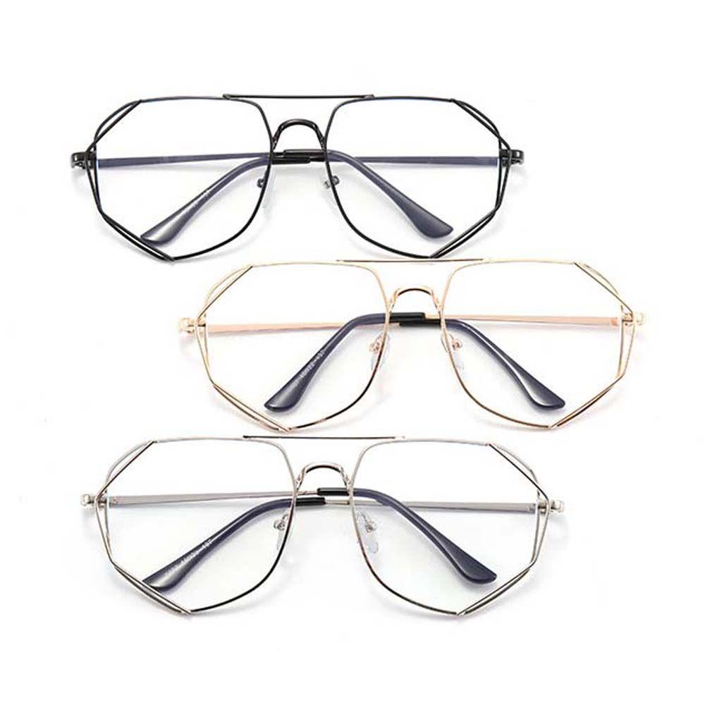 Mxbeauty Kacamata Anti Radiasi Fashion Warna Silver Kacamata Komputer Hollow Metal Gaya Korea Wanita Eyeglasses