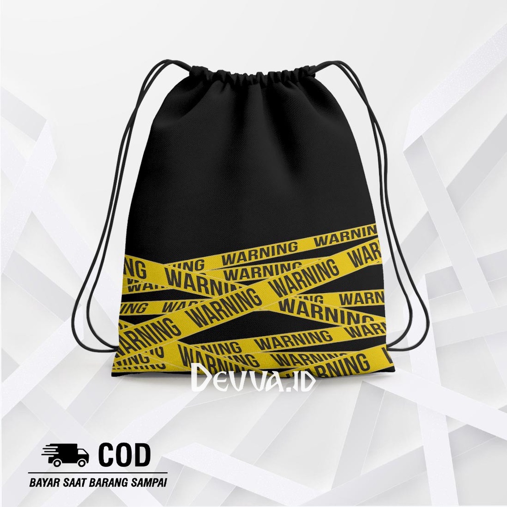 Tas Serut Warning String Bag Bts Muat Banyak Barang Ukuran 36 X 31 Cm | Devva.Id