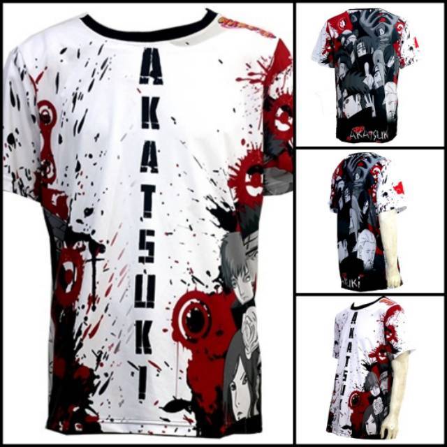 Baju Kaos Anime Naruto Akatsuki Member 3d Full Print Shopee Indonesia