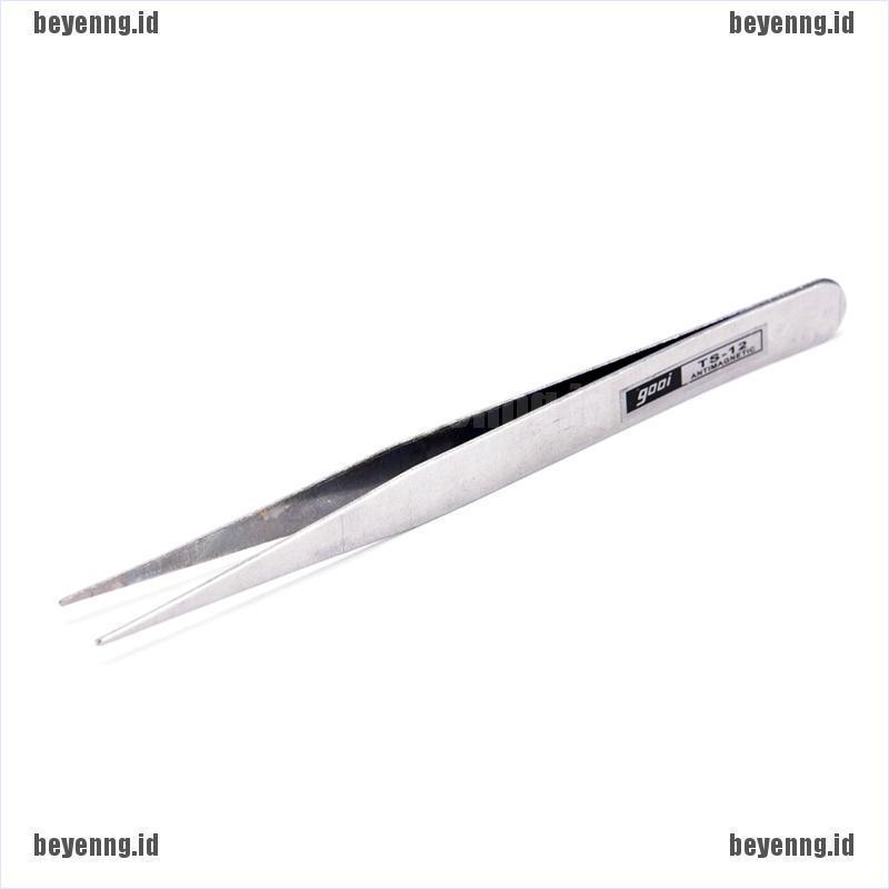 Bey 2pcs Pinset Stainless Steel Untuk Mengambil Bulu Mata Palsu / Nail Art