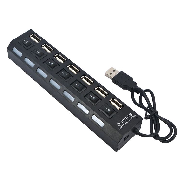 USB HUB 7 Port USB 2.0 Hub On/Off Switches