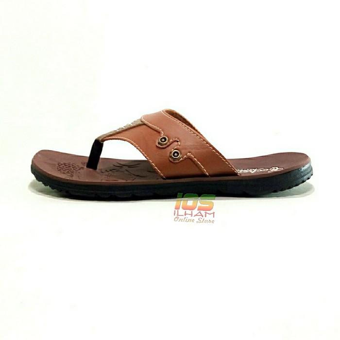 Sandal Pria Coopers F23 Jepit Sol Lentur Size 38-42 Krem Coklat