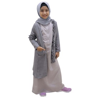 Lunan Go Baju  Muslim Anak  Dress Gamis Pakaian Muslimah  
