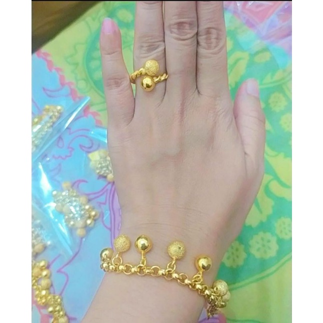 gelang set cincin boba terbaru