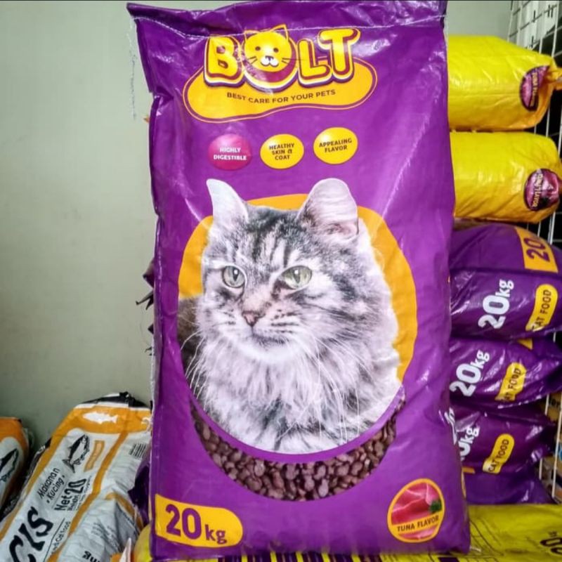 Makanan Kucing Bolt Catfood 20kg All Variant (Go-jek only) promo price makanan kucing kering bolt