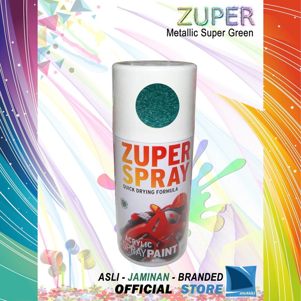 Cat Semprot Warna Hijau Metalik 300cc / Metallic Super Green Spray Paint ZUPER