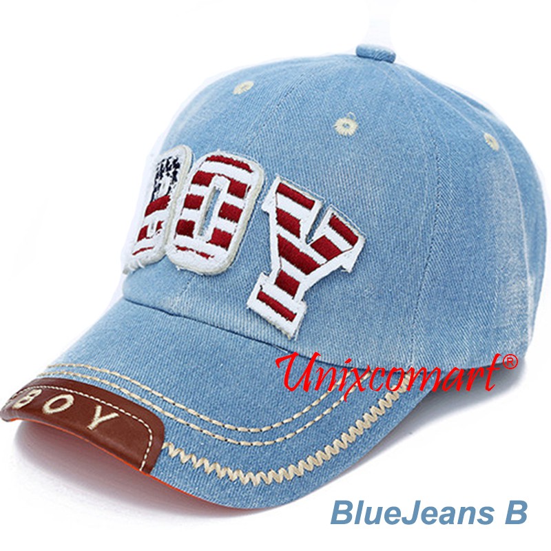 Topi Anak BOY HAT Topi Denim Bahan Jeans Anak Baseball Cap Kids-BlueJeans B