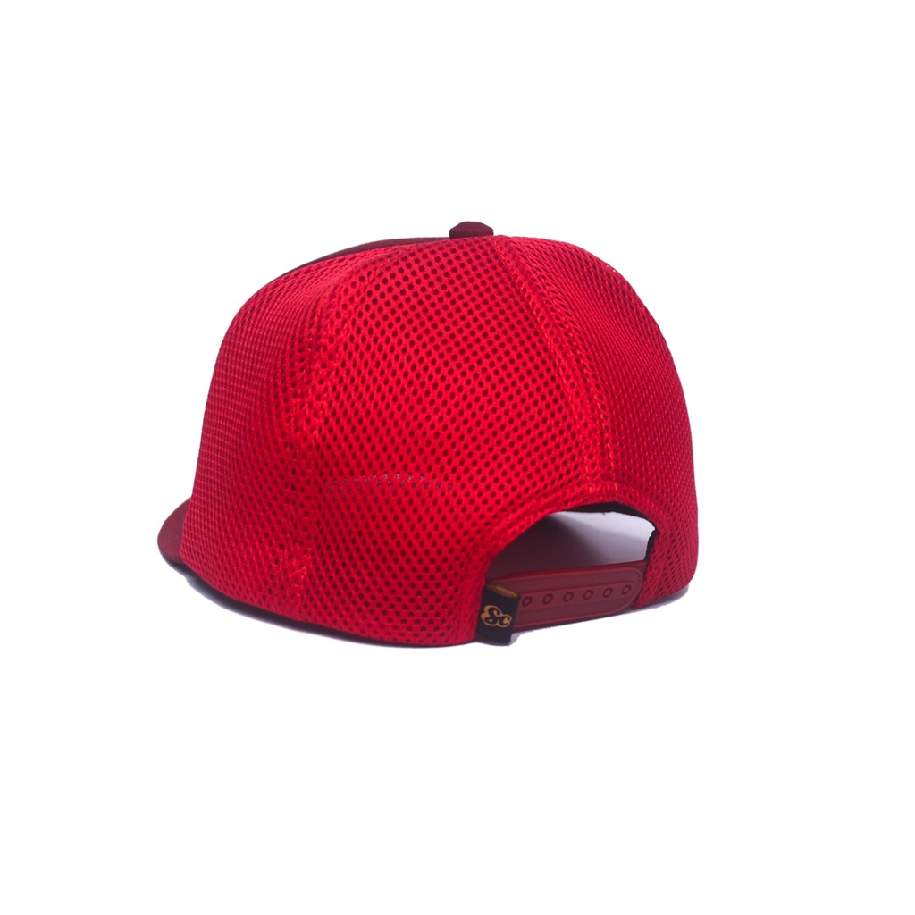 TOPI TRUCKER SKATERS TJ019 LOGO S MERAH MARUN