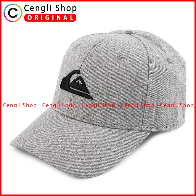 TOPI QUIKSILVER ORIGINAL ASLI ORI TERBARU LOGO POLOS KEREN ABU-ABU GREY Q05