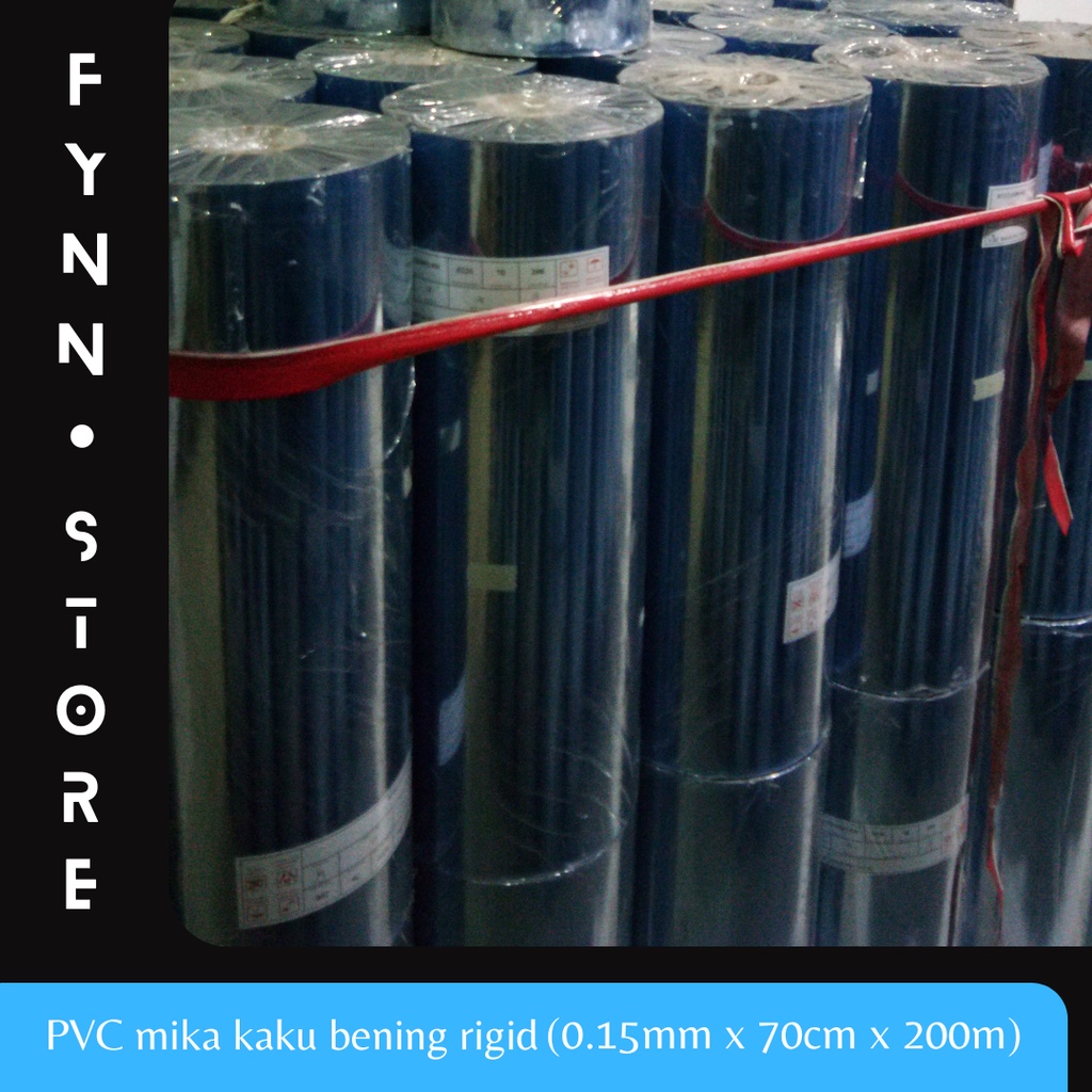 PVC mika rigid kaku bening tebal 0.15 mm x 70 cm x 200 m