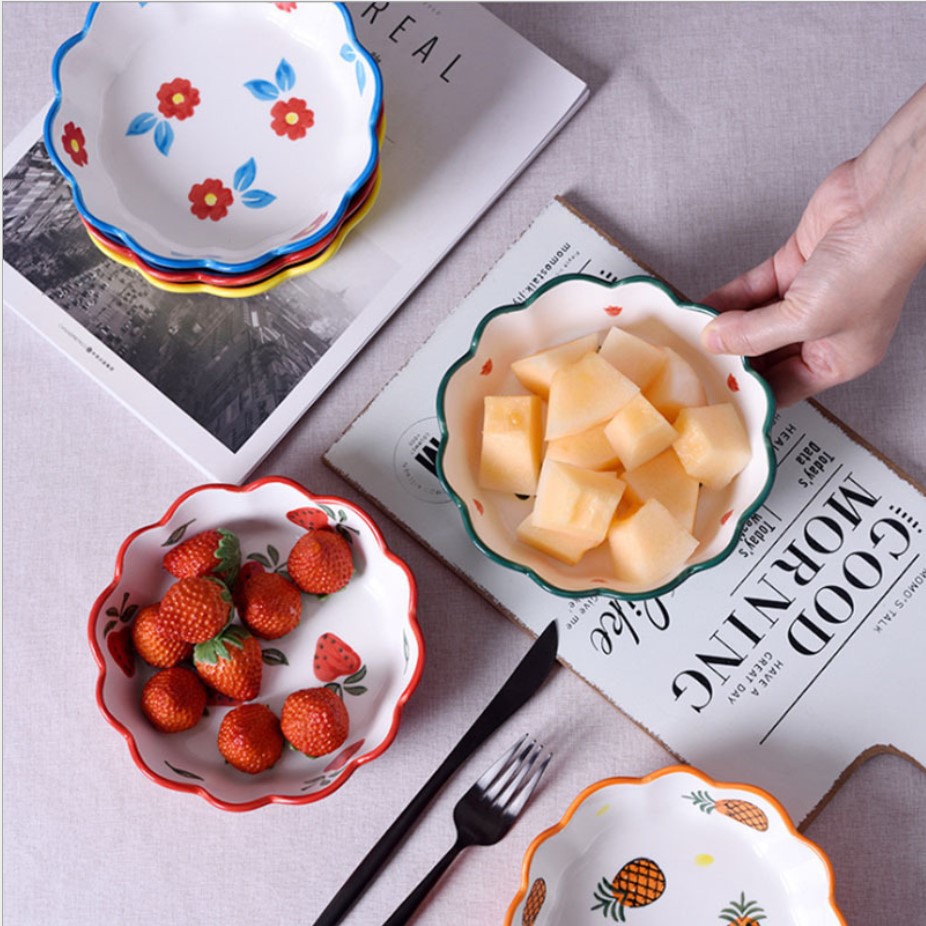 Ceramic Bowl Lace / Mangkok Keramik Porcelain Soup Mie Salad Snack Buah Makanan Ringan