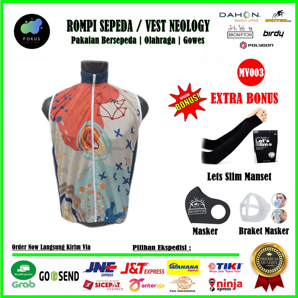 Rompi Sepeda Lipat Jaket Olahraga Windbreaker Unisex - MV003