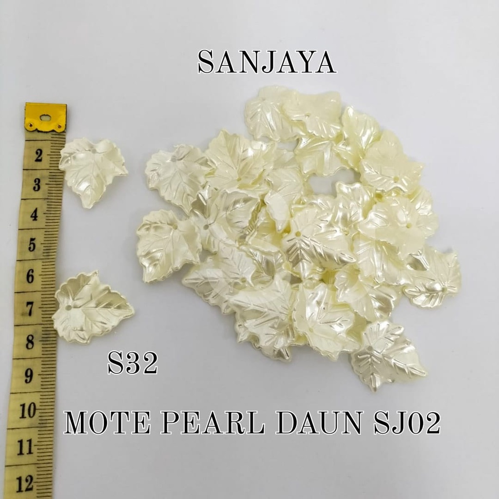 MOTE PEARL / MANIK DAUN AKRILIK / MANIK PEARL DAUN / MOTE PEARL DAUN S32