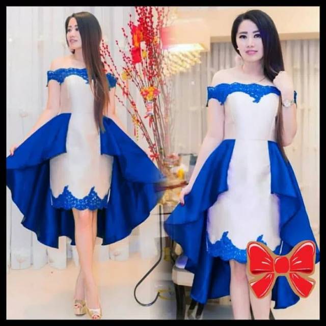 Swan dress blue biru benhur natal party christmas