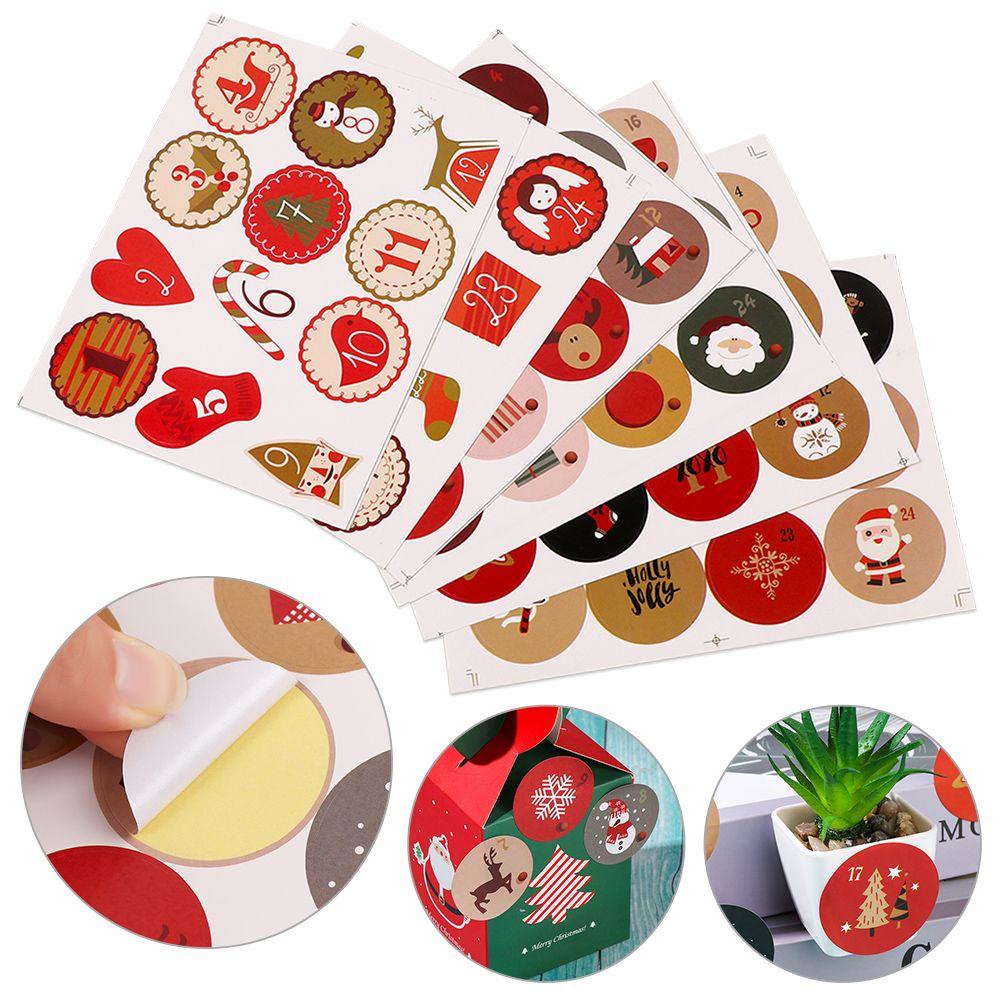 R-flower Christmas Paper Sticker Kemasan Kue Kering Ornamen Sealing Number Stiker