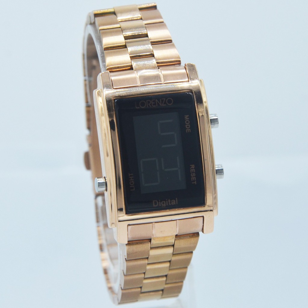 Original Lorenzo 7111LBR Jam Tangan Wanita Digital Rantai Waterproof + Box