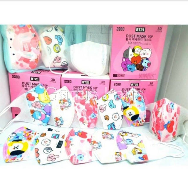 MASKER DUCKBILL BTS 21/ MASKER DUCKBILL ANAK /HARGA TERTERA 1 PCS MASKER