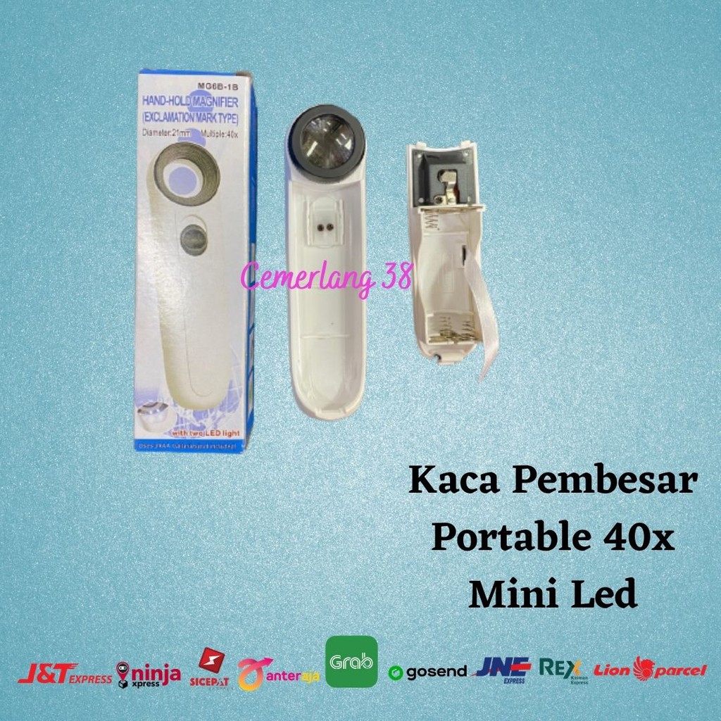 Kaca Pembesar Portable 40x Mini Led Magnifying Loop Glass MG6B -1B