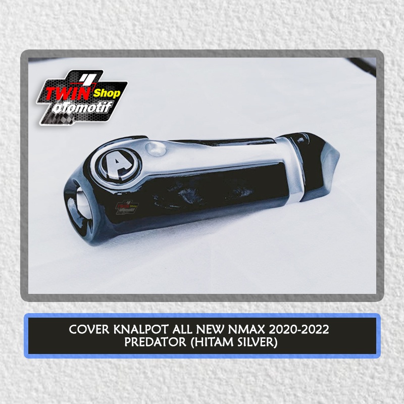 COVER KNALPOT ALL NEW NMAX 2020 PREDATOR, COVER KNALPOT NMAX PREDATOR KOMBINASI HITAM SILVER