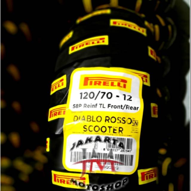 Ban Motor Pirelli Diablo Rosso Scooter 120/70 Ring 12 Vespa Sprint GTS Scoopy