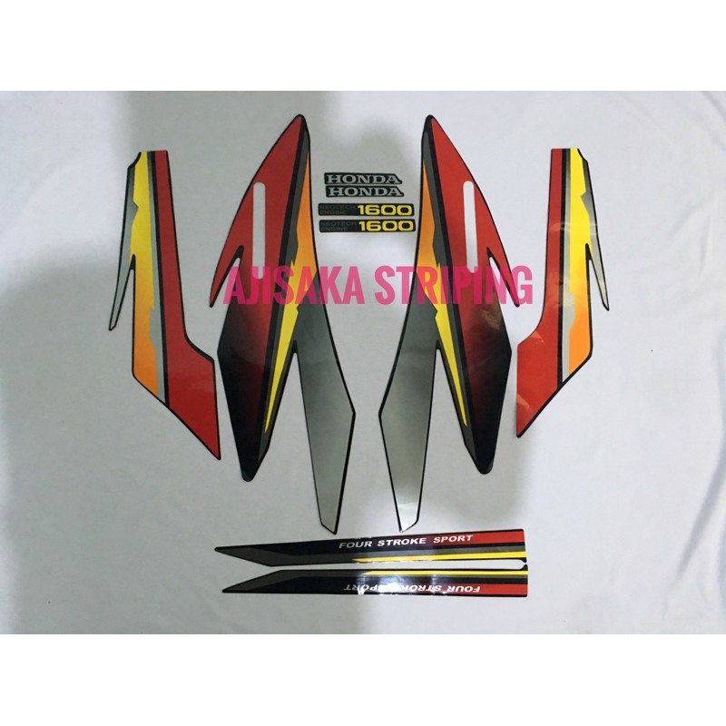 striping sticker lis les Gl pro new tech 1996 1997 hitam merah Kuning hitam