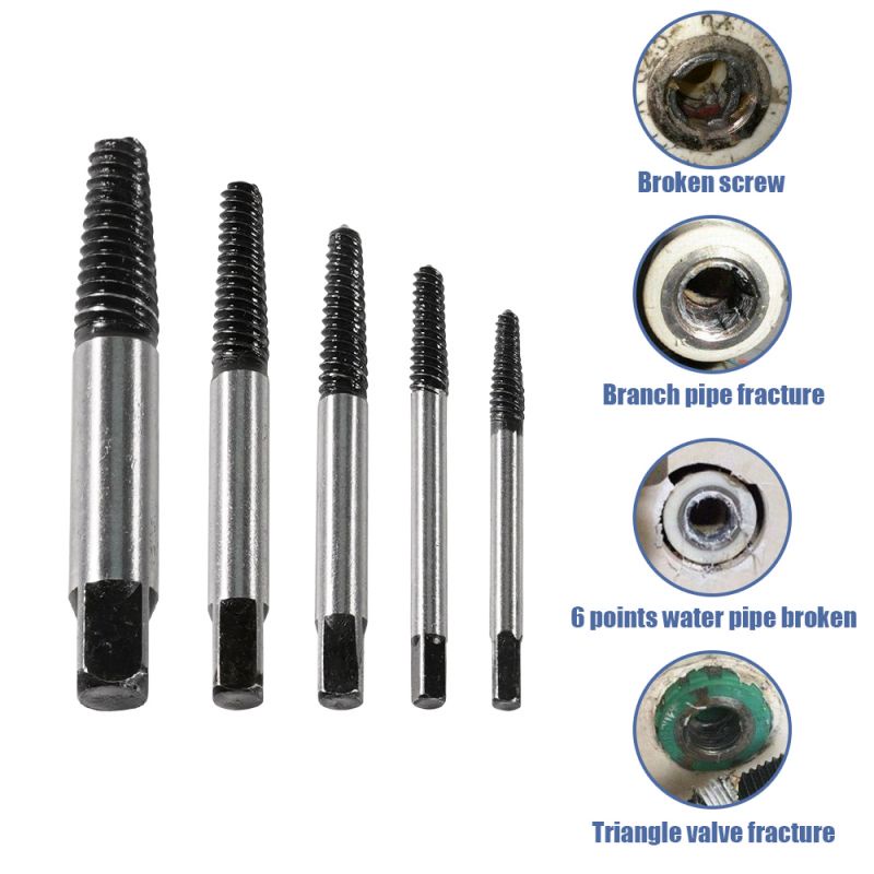 6pcs Screw Extractor / Pembuka Baut Patah / Pencabut Baut Patah