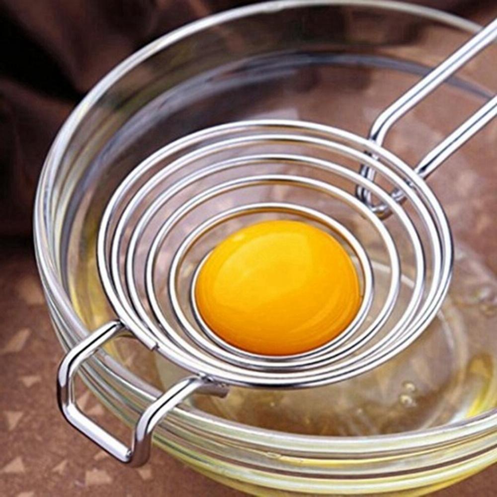 [Elegan] Egg Separator Circles Funnel Tahan Lama Untuk XL Jumbo Telur Stainless Steel Membuat Sekat Kue Alat Telur