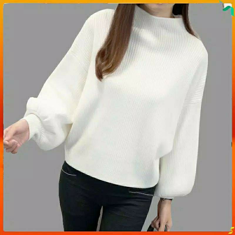 Blouse Rajut,Turtleneck Wanita,Sweater Rajut