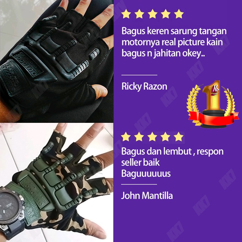 Sarung Tangan Luar Sepeda Motor Off-Road Setengah Jari Sarung Tangan Pria Super Elastis