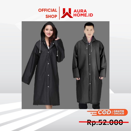 Jas Hujan Portable Raincoat Poncho with Hood / Jas Hujan Ujan Mantel Atasan Pria Laki Laki Wanita Ce