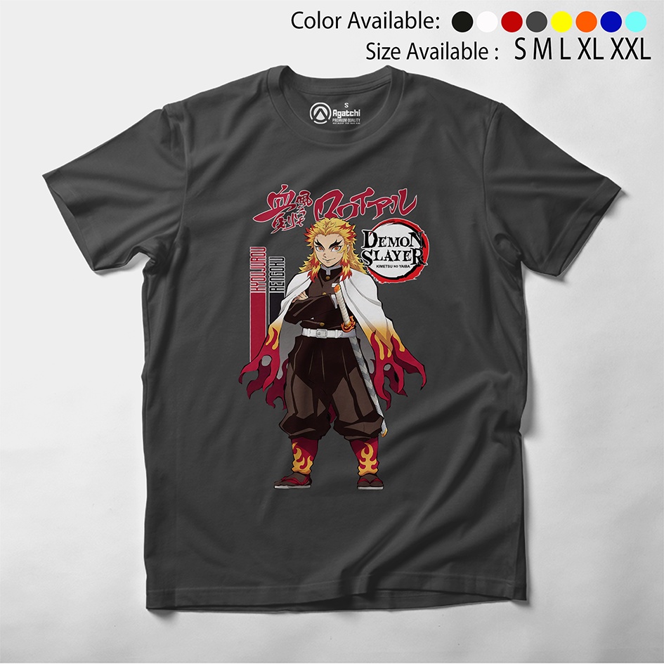 Baju Anak / Kaos Anak T Shirt Kids Anime Demon Slayer Kimetsu No Yaiba Kyoujurou Rengoku