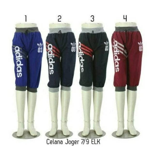 Celana Jogger Kolor Pendek 7/9 Celana Wanita Pria Santai Jogger Training